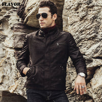 New Men's Real Leather Motorcycle Jacket Autumn Winter coat male Genuine Leather Jacket
