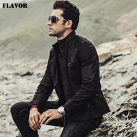 New Men's Real Leather Motorcycle Jacket Autumn Winter coat male Genuine Leather Jacket
