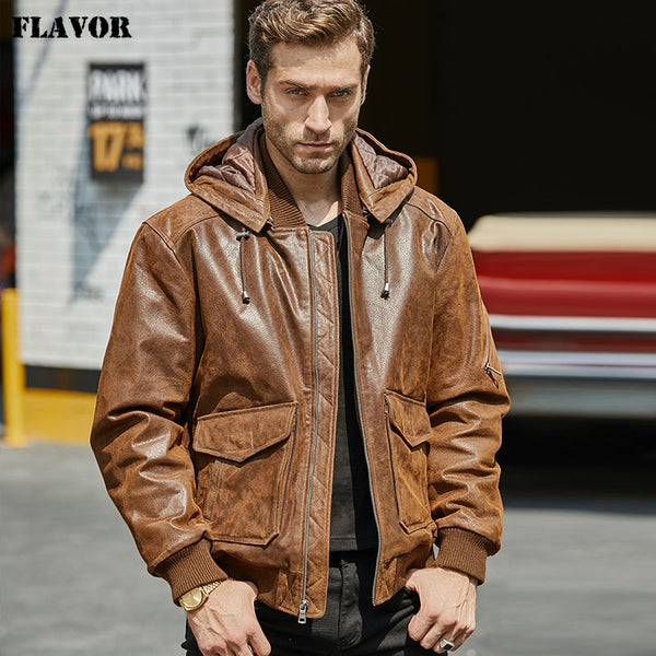 Men's Motorcycle Pigskin Genuine Leather Jacket – FLAVOR OFFICIAL